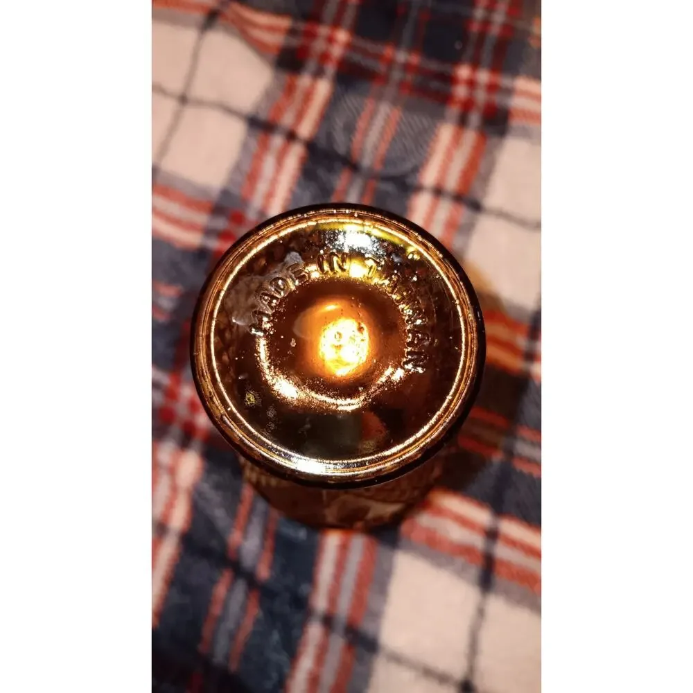 Vintage Amber Glass Vase Diamond Pattern 6.5